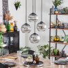 Koyoto hanging light, globe light 35 cm clear, Smoke-coloured, 4-light sources