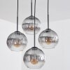 Koyoto hanging light, globe light 35 cm clear, Smoke-coloured, 4-light sources