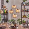 Koyoto hanging light, globe light 35 cm Amber, clear, 4-light sources