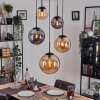 Gastor hanging light, globe light 45 cm black, 5-light sources