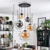 Gastor hanging light, globe light 45 cm black, 5-light sources