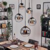 Gastor hanging light, globe light 45 cm black, 5-light sources