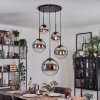 Gastor hanging light, globe light 45 cm black, 5-light sources