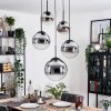 Gastor hanging light, globe light 45 cm black, 5-light sources