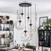 Gastor hanging light, globe light 45 cm black, 5-light sources