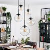 Gastor hanging light, globe light 45 cm black, 5-light sources