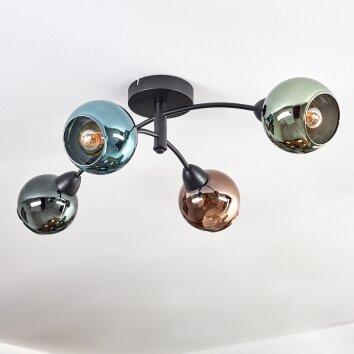 Globo lighting Zarlona ceiling light black, 4-light sources