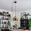 Gastor hanging light, globe light 30 cm gold, clear, 1-light source