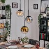 Gastor hanging light, globe light Amber, gold, clear, Smoke-coloured, 3-light sources