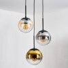 Gastor hanging light, globe light Amber, gold, clear, Smoke-coloured, 3-light sources