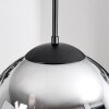 Gastor hanging light, globe light chrome, Smoke-coloured, 3-light sources