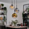 Gastor hanging light, globe light Amber, gold, clear, Smoke-coloured, 3-light sources