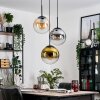 Gastor hanging light, globe light Amber, gold, clear, Smoke-coloured, 3-light sources