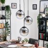 Gastor hanging light, globe light clear, Smoke-coloured, 3-light sources