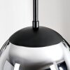 Gastor hanging light, globe light chrome, Smoke-coloured, 3-light sources