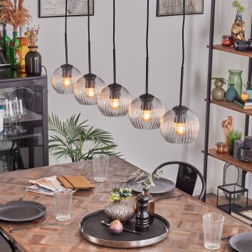 Koyoto globe light, pendant light black, 5-light sources