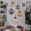 Gastor hanging light, globe light 45 cm black, 5-light sources