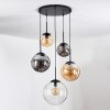 Gastor hanging light, globe light 45 cm black, 5-light sources