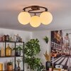Gastor ceiling light, globe light white, 3-light sources