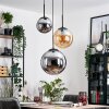 Gastor hanging light, globe light 30 cm Amber, Smoke-coloured, 3-light sources