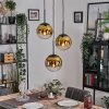 Gastor hanging light, globe light 30 cm gold, clear, 3-light sources