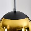 Gastor hanging light, globe light 30 cm gold, clear, 3-light sources