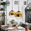 Gastor hanging light, globe light, pendant light gold, clear, 2-light sources