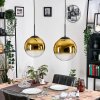 Gastor hanging light, globe light, pendant light gold, clear, 2-light sources