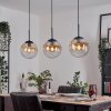 Gastor hanging light, globe light, pendant light Amber, clear, 3-light sources