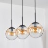 Gastor hanging light, globe light, pendant light Amber, clear, 3-light sources