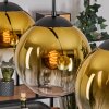 Gastor hanging light, globe light, pendant light gold, clear, 3-light sources