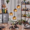Koyoto hanging light, globe light, pendant light 35 cm gold, clear, 4-light sources