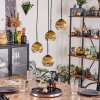 Koyoto hanging light, globe light, pendant light 35 cm gold, clear, 4-light sources