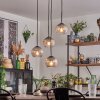 Koyoto hanging light, globe light, pendant light clear, Smoke-coloured, 4-light sources