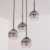 Koyoto hanging light, globe light, pendant light clear, Smoke-coloured, 4-light sources