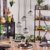 Koyoto hanging light, globe light, pendant light clear, Smoke-coloured, 4-light sources