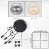 Koyoto hanging light, globe light, pendant light Amber, clear, Smoke-coloured, 4-light sources