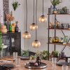 Koyoto hanging light, globe light, pendant light Amber, clear, 4-light sources