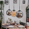 Gastor hanging light, globe light, pendant light Amber, Smoke-coloured, 3-light sources