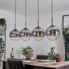 Gastor hanging light, globe light, pendant light clear, Smoke-coloured, 4-light sources