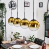 Gastor hanging light, globe light, pendant light gold, clear, 4-light sources
