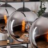 Gastor hanging light, globe light, pendant light chrome, Smoke-coloured, 4-light sources