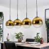 Gastor hanging light, globe light, pendant light gold, clear, 4-light sources