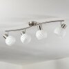 Dysted ceiling light, globe light matt nickel, 4-light sources