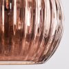 Koyoto hanging light, globe light, pendant light coppery, 3-light sources