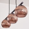 Koyoto hanging light, globe light, pendant light coppery, 3-light sources