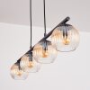 Koyoto hanging light, globe light, pendant light Amber, clear, 4-light sources