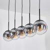 Gastor hanging light, globe light, pendant light clear, Smoke-coloured, 5-light sources