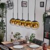 Gastor hanging light, globe light, pendant light gold, clear, 5-light sources