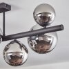 Chehalis ceiling light, globe light chrome, Smoke-coloured, 8-light sources